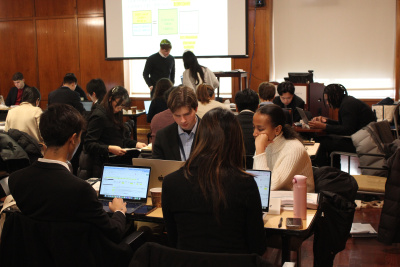 A room full of Lionsbridge students working